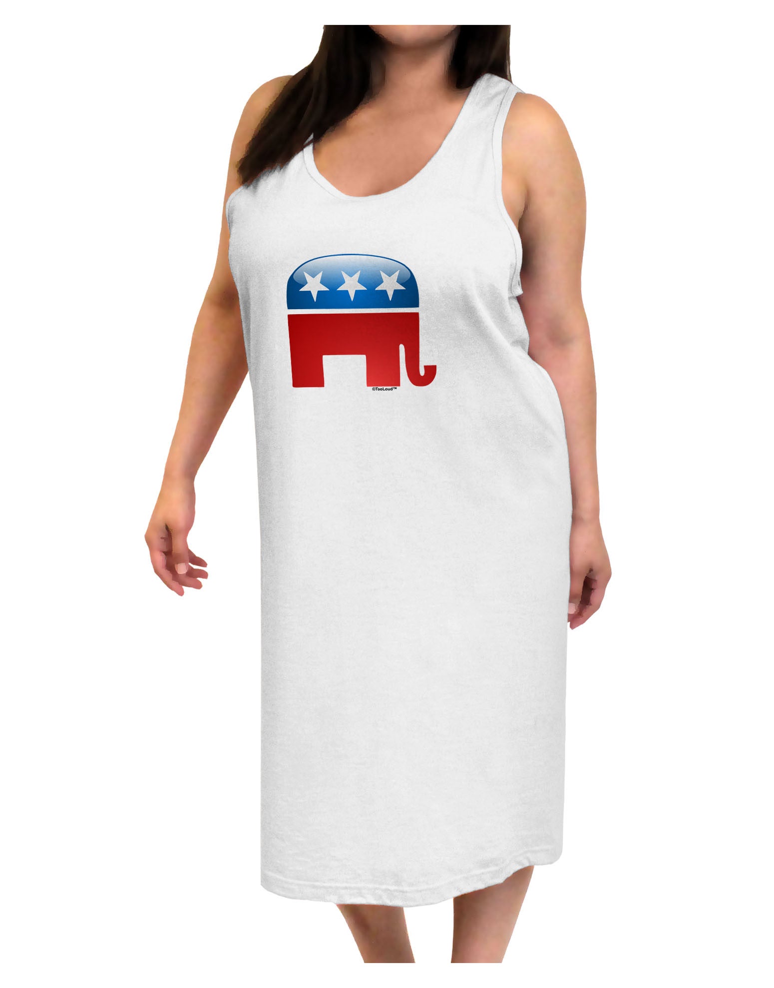 Republican Bubble Symbol Adult Tank Top Dress Night Shirt-Night Shirt-TooLoud-White-One-Size-Adult-Davson Sales