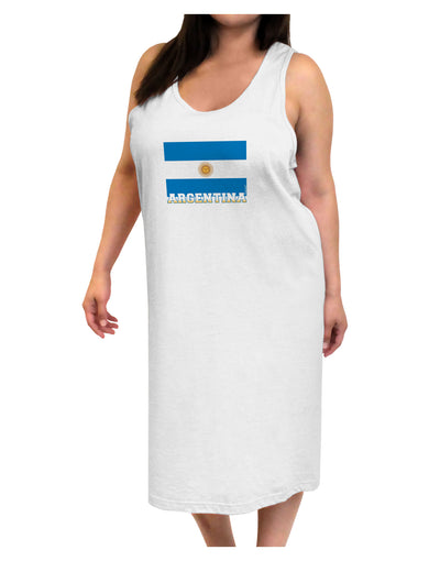 Argentina Flag Adult Tank Top Dress Night Shirt-Night Shirt-TooLoud-White-One-Size-Adult-Davson Sales