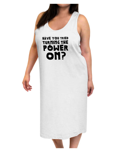 Turning the Power On Adult Tank Top Dress Night Shirt-Night Shirt-TooLoud-White-One-Size-Adult-Davson Sales