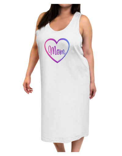 Mom Heart Design - Gradient Colors Adult Tank Top Dress Night Shirt by TooLoud-Night Shirt-TooLoud-White-One-Size-Davson Sales