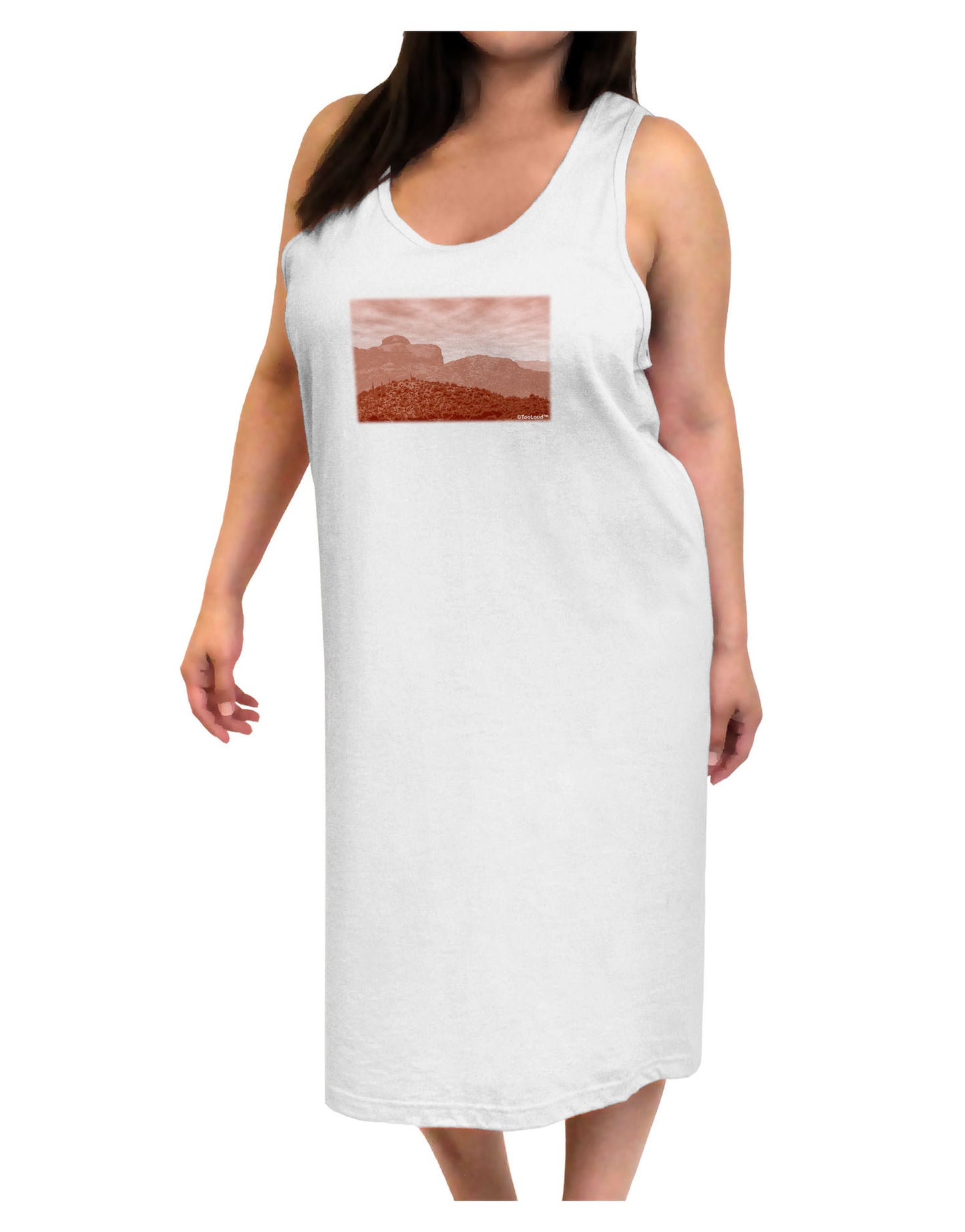 Red Planet Landscape Adult Tank Top Dress Night Shirt-Night Shirt-TooLoud-White-One-Size-Adult-Davson Sales
