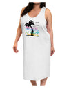 Beach Please - Summer Colors with Palm Trees Adult Tank Top Dress Night Shirt-Night Shirt-TooLoud-White-One-Size-Adult-Davson Sales