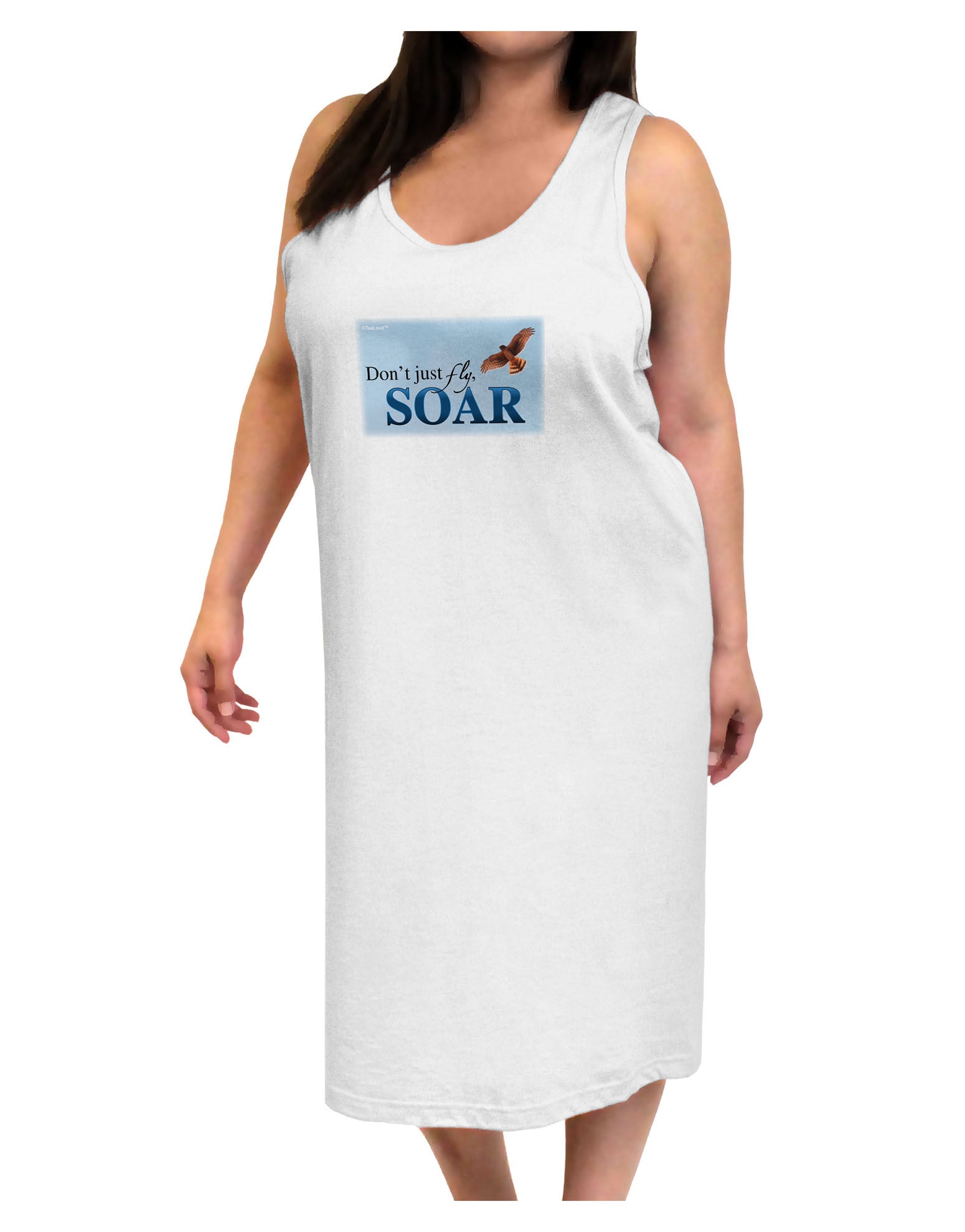 Don't Just Fly SOAR Adult Tank Top Dress Night Shirt-Night Shirt-TooLoud-White-One-Size-Adult-Davson Sales