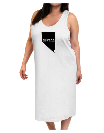 Nevada - United States Shape Adult Tank Top Dress Night Shirt by TooLoud-Night Shirt-TooLoud-White-One-Size-Davson Sales