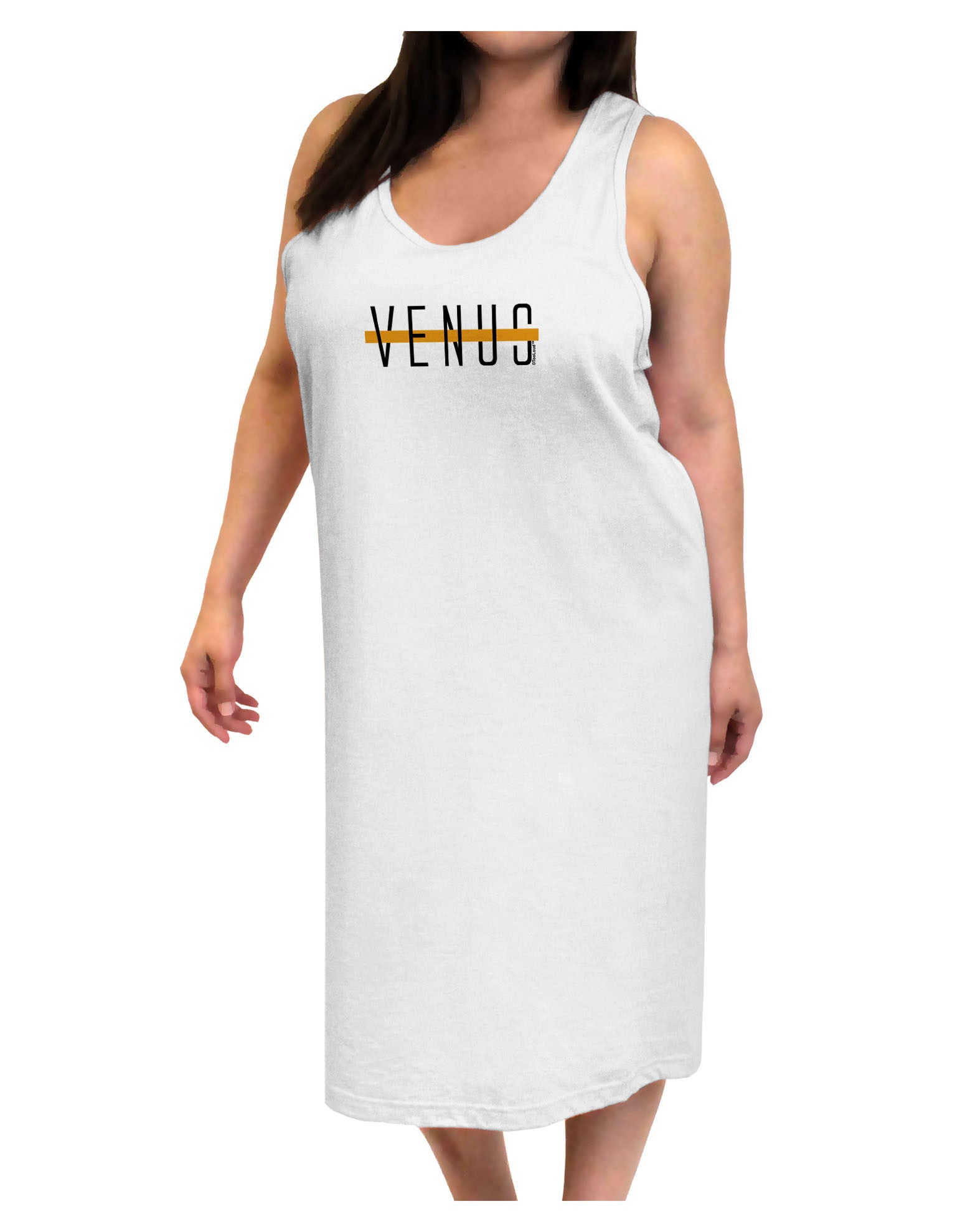 Planet Venus Text Only Adult Tank Top Dress Night Shirt-Night Shirt-TooLoud-White-One-Size-Adult-Davson Sales