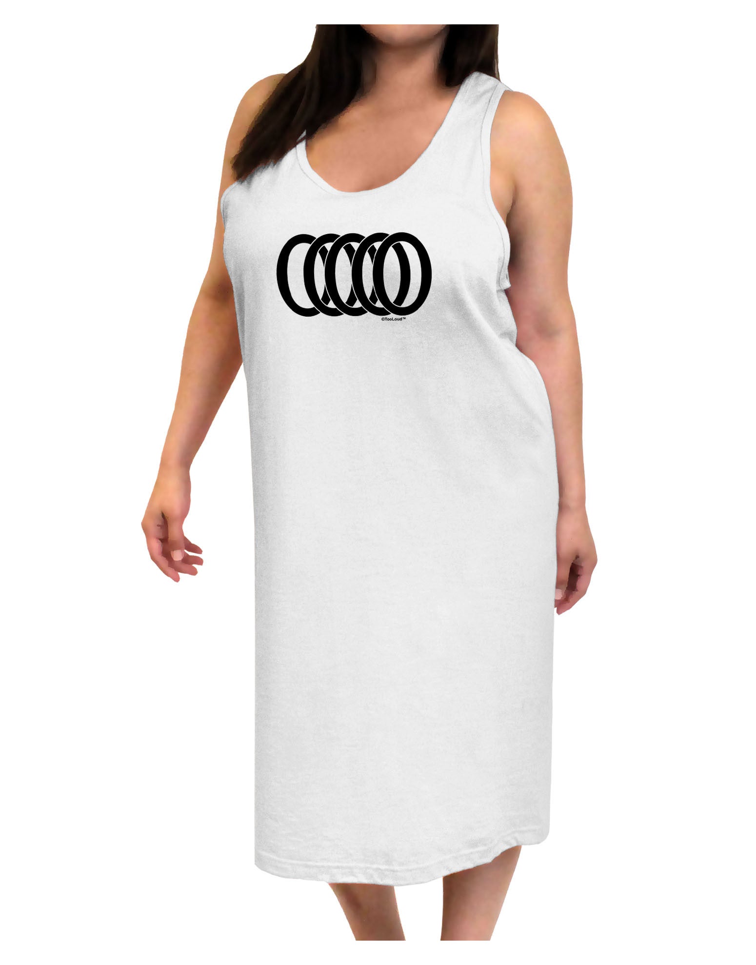 Five Golden Rings Adult Tank Top Dress Night Shirt-Night Shirt-TooLoud-White-One-Size-Adult-Davson Sales