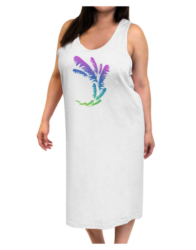 Tropical Feathers Adult Tank Top Dress Night Shirt-Night Shirt-TooLoud-White-One-Size-Adult-Davson Sales