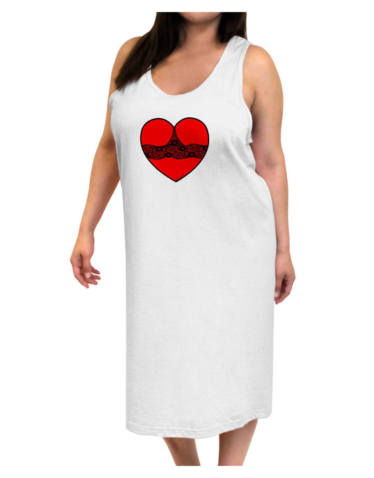 Black Lace Panty Heart Adult Tank Top Dress Night Shirt-Night Shirt-TooLoud-White-One-Size-Adult-Davson Sales