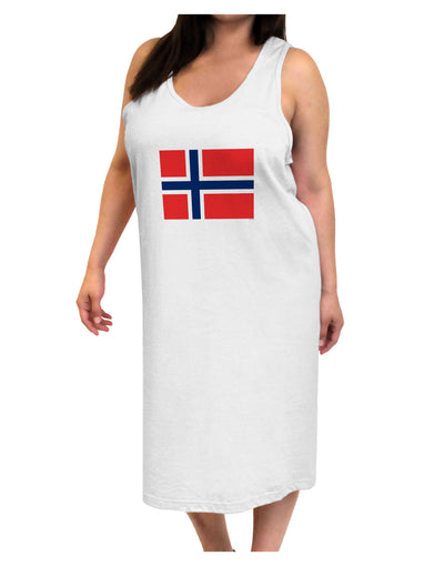 TooLoud Norwegian Flag Adult Tank Top Dress Night Shirt-Night Shirt-TooLoud-White-One-Size-Adult-Davson Sales