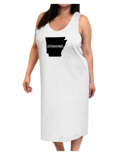 Arkansas - United States Shape Adult Tank Top Dress Night Shirt by TooLoud-Night Shirt-TooLoud-White-One-Size-Davson Sales