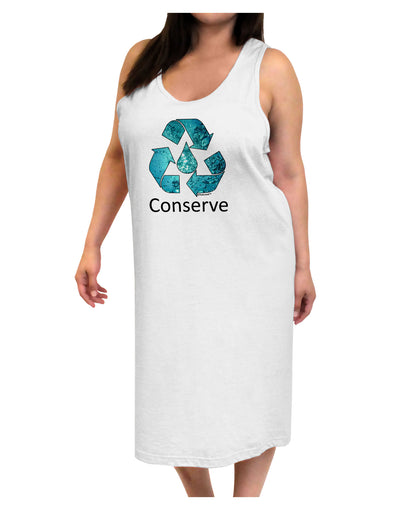 Water Conservation Text Adult Tank Top Dress Night Shirt by TooLoud-Night Shirt-TooLoud-White-One-Size-Davson Sales