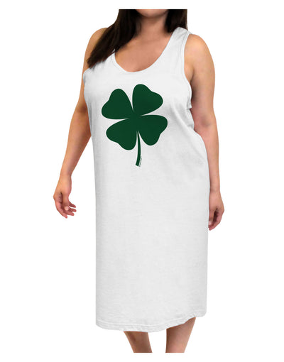 Lucky Four Leaf Clover St Patricks Day Adult Tank Top Dress Night Shirt-Night Shirt-TooLoud-White-One-Size-Davson Sales