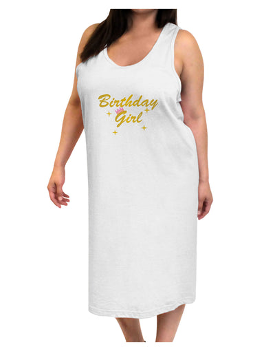 Birthday Girl Text Adult Tank Top Dress Night Shirt by TooLoud-Night Shirt-TooLoud-White-One-Size-Davson Sales