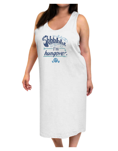 Shhh Im Hungover Funny Adult Tank Top Dress Night Shirt by-Night Shirt-TooLoud-White-One-Size-Adult-Davson Sales