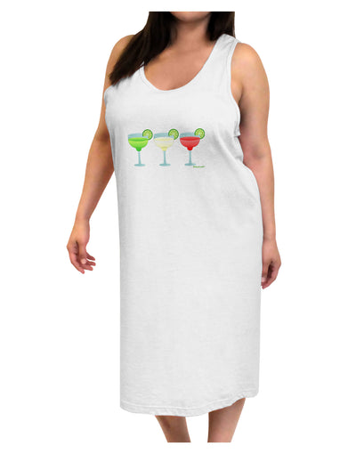 Margaritas - Mexican Flag Colors - Cinco de Mayo Adult Tank Top Dress Night Shirt by TooLoud-Night Shirt-TooLoud-White-One-Size-Davson Sales