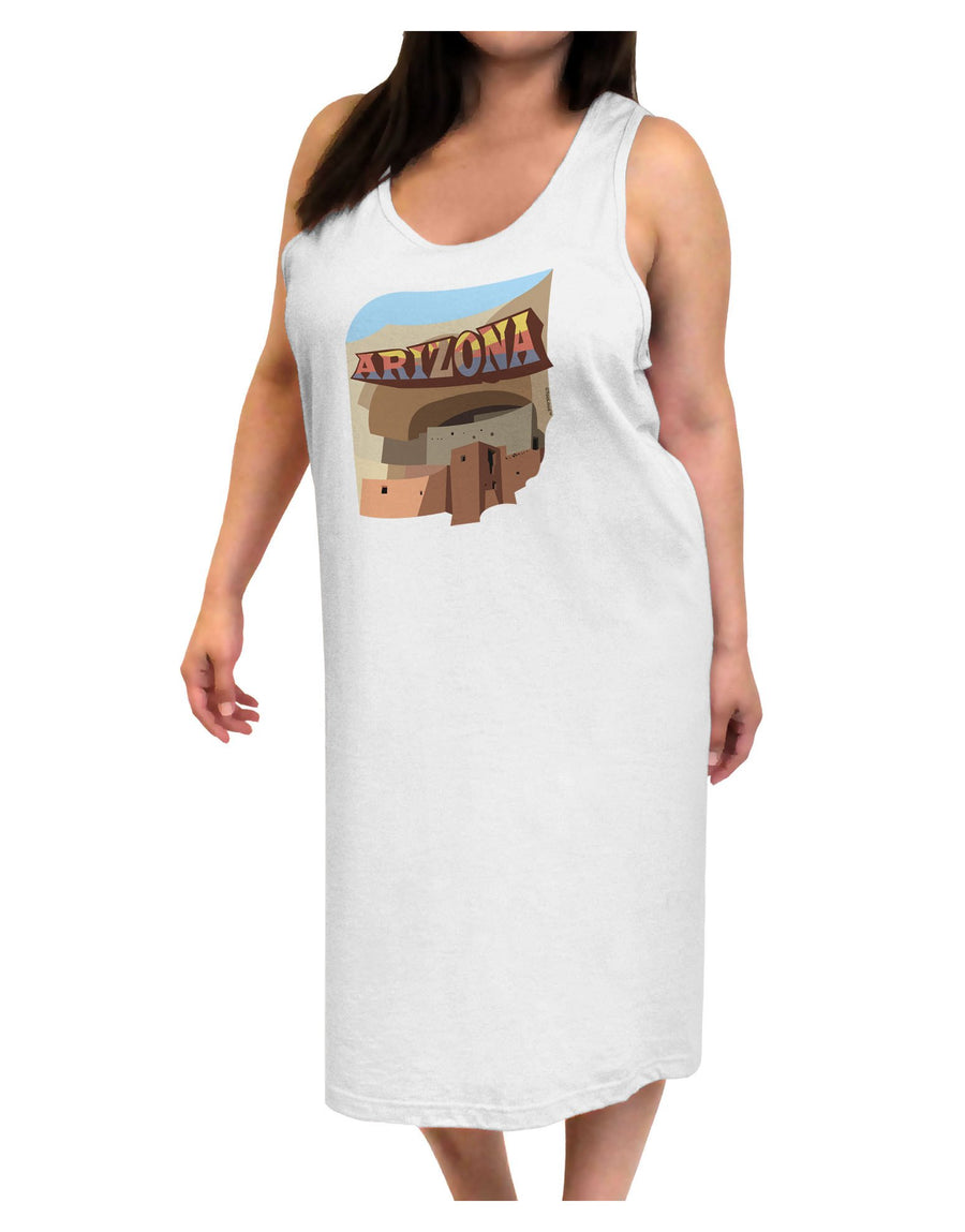 Arizona Montezuma Castle Adult Tank Top Dress Night Shirt-Night Shirt-TooLoud-White-One-Size-Adult-Davson Sales