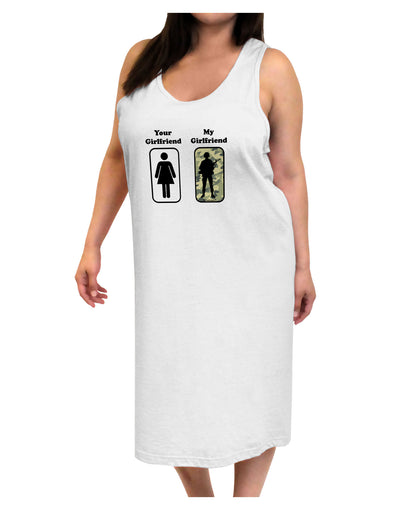 TooLoud Your Girlfriend My Girlfriend Military Adult Tank Top Dress Night Shirt-Night Shirt-TooLoud-White-One-Size-Adult-Davson Sales