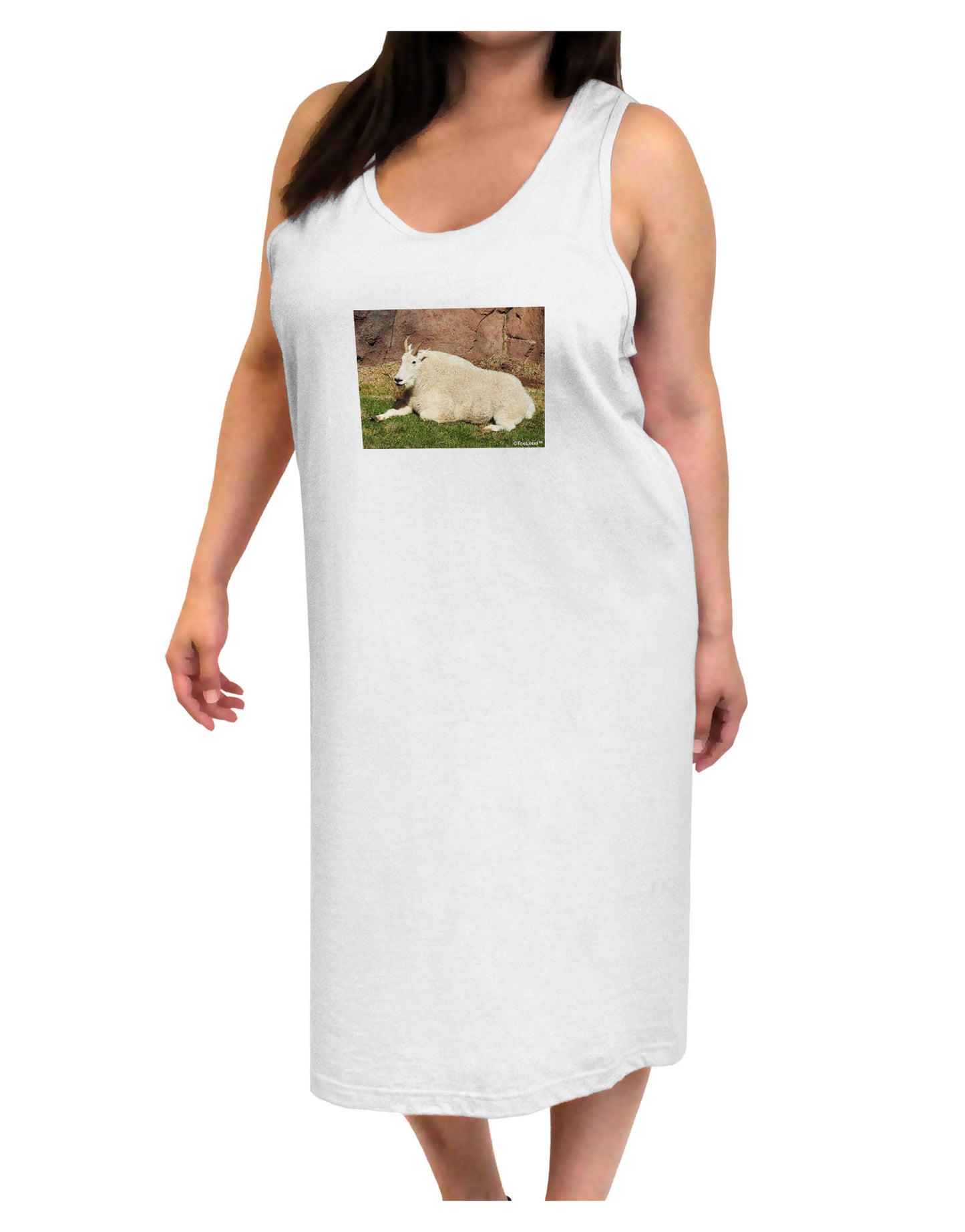 Relaxing Ram Adult Tank Top Dress Night Shirt-Night Shirt-TooLoud-White-One-Size-Davson Sales