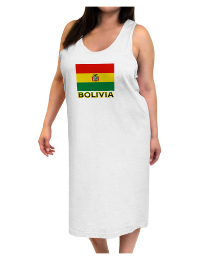 Bolivia Flag Adult Tank Top Dress Night Shirt-Night Shirt-TooLoud-White-One-Size-Adult-Davson Sales