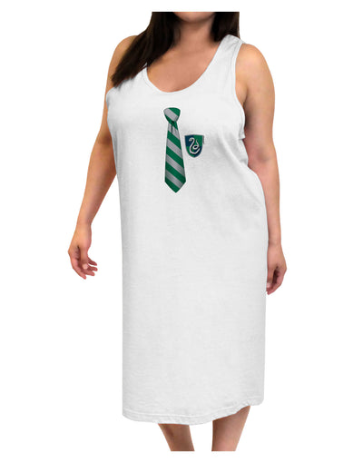 TooLoud Wizard Tie Green and Silver Adult Tank Top Dress Night Shirt-Night Shirt-TooLoud-White-One-Size-Adult-Davson Sales