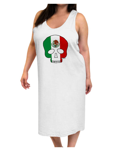 Skull Flag Mexico Adult Tank Top Dress Night Shirt-Night Shirt-TooLoud-White-One-Size-Davson Sales