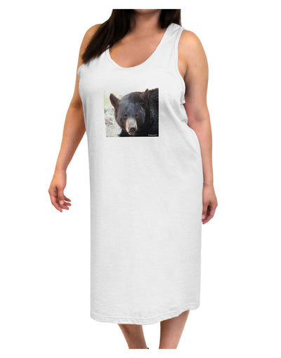 Staring Black Bear Adult Tank Top Dress Night Shirt-Night Shirt-TooLoud-White-One-Size-Davson Sales