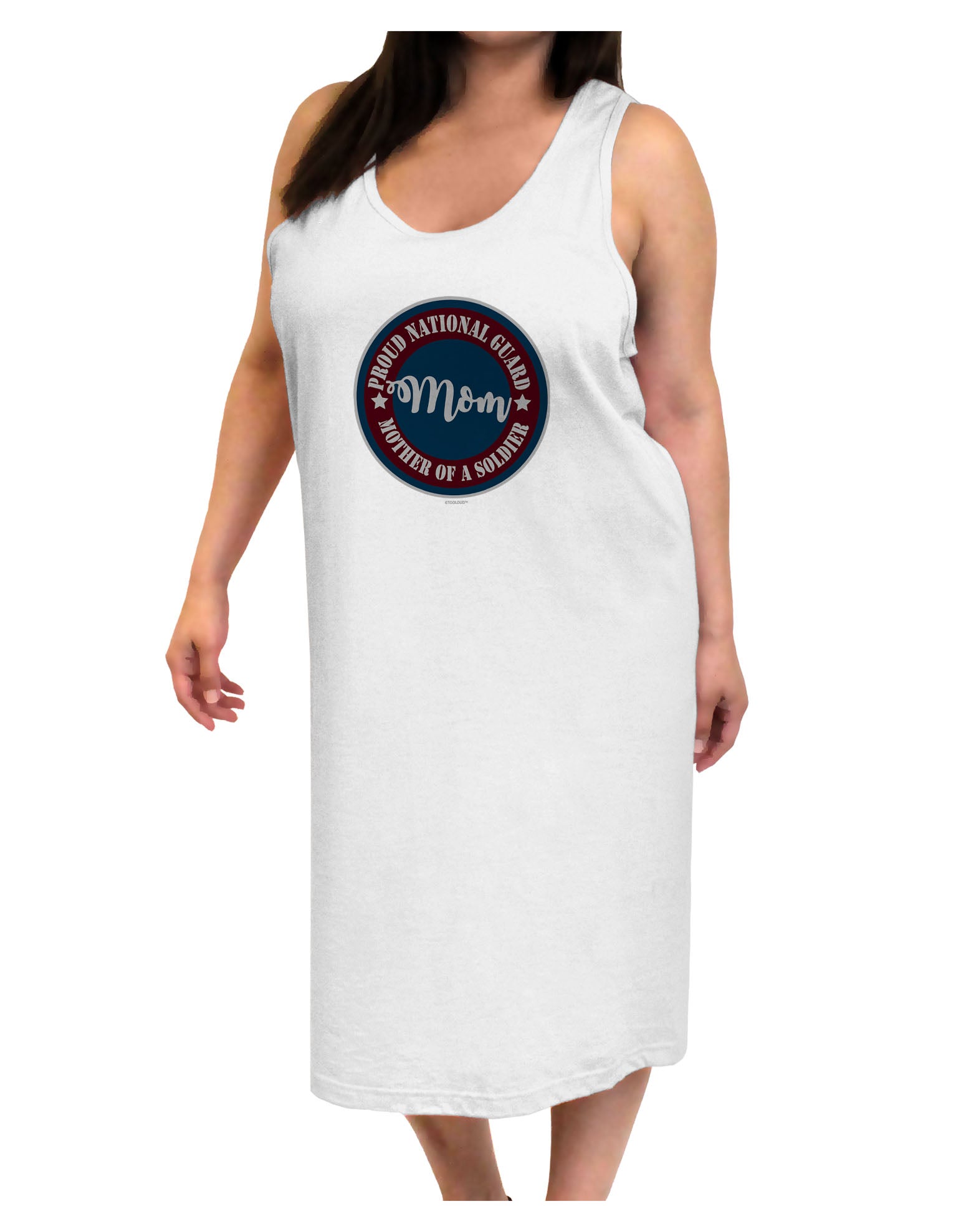 TooLoud Proud National Guard Mom Adult Tank Top Dress Night Shirt-Night Shirt-TooLoud-White-One-Size-Adult-Davson Sales