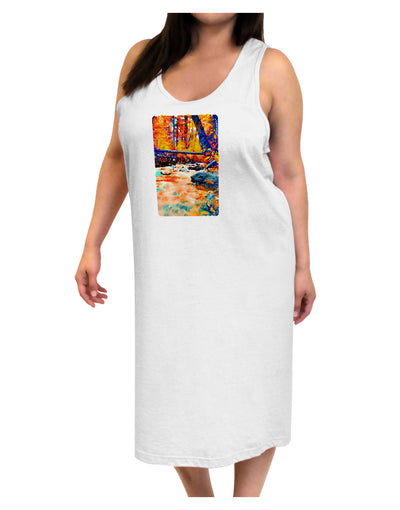 Mt Shavano Colorado Watercolor Adult Tank Top Dress Night Shirt-Night Shirt-TooLoud-White-One-Size-Adult-Davson Sales