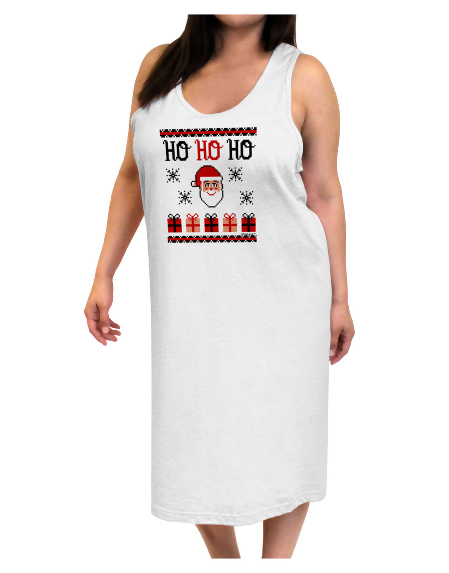 Ho Ho Ho Ugly Christmas Sweater Adult Tank Top Dress Night Shirt-Night Shirt-TooLoud-White-One-Size-Adult-Davson Sales