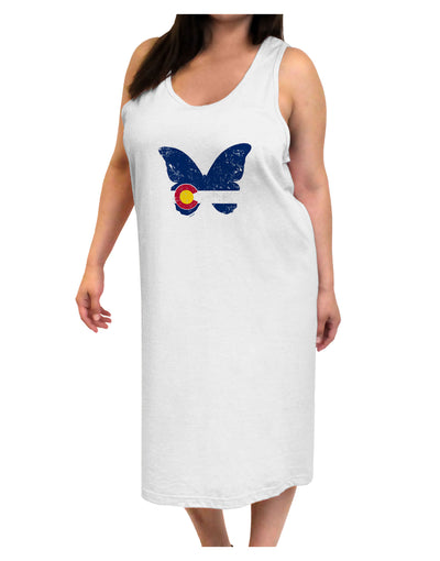 Grunge Colorado Butterfly Flag Adult Tank Top Dress Night Shirt-Night Shirt-TooLoud-White-One-Size-Adult-Davson Sales