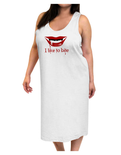 Like to Bite Adult Tank Top Dress Night Shirt-Night Shirt-TooLoud-White-One-Size-Adult-Davson Sales