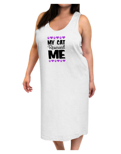 My Cat Rescued Me Adult Tank Top Dress Night Shirt-Night Shirt-TooLoud-White-One-Size-Adult-Davson Sales