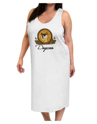 Doge Coins Adult Tank Top Dress Night Shirt-Night Shirt-TooLoud-White-One-Size-Adult-Davson Sales