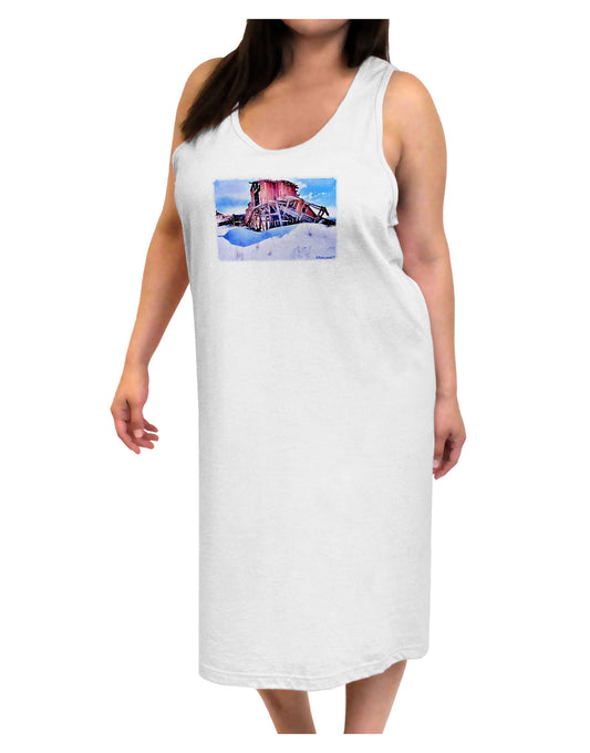 Victor Mines Colorado Watercolor Adult Tank Top Dress Night Shirt-Night Shirt-TooLoud-White-One-Size-Adult-Davson Sales