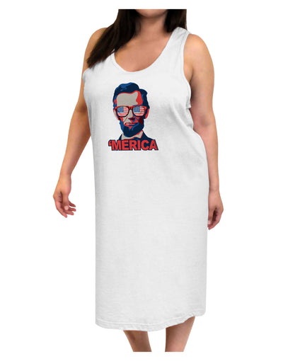 Lincoln Merica Adult Tank Top Dress Night Shirt-Night Shirt-TooLoud-White-One-Size-Davson Sales