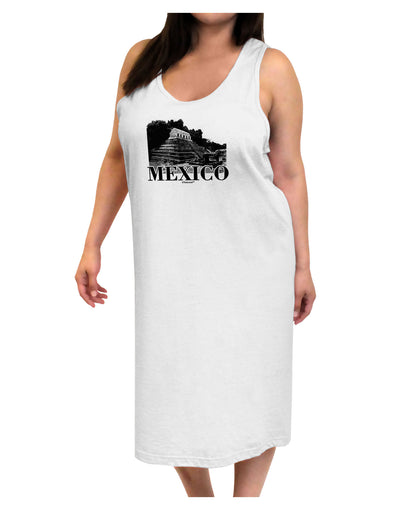 Mexico - Temple No 2 Adult Tank Top Dress Night Shirt-Night Shirt-TooLoud-White-One-Size-Adult-Davson Sales