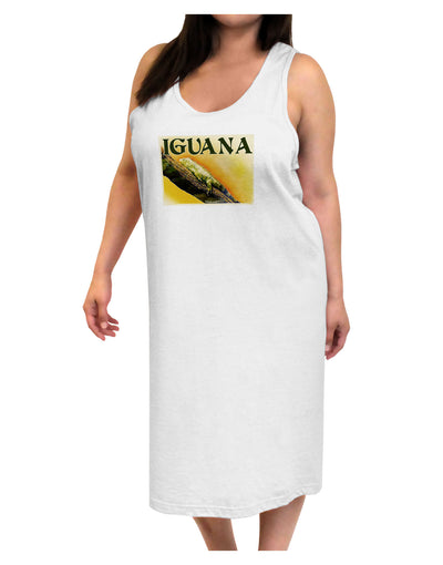 Iguana Watercolor Text Adult Tank Top Dress Night Shirt-Night Shirt-TooLoud-White-One-Size-Adult-Davson Sales