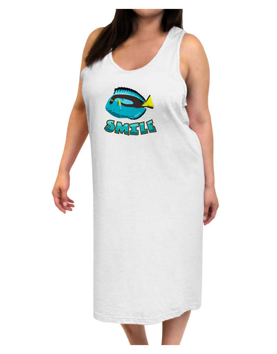 Blue Tang Fish - Smile Adult Tank Top Dress Night Shirt-Night Shirt-TooLoud-White-One-Size-Adult-Davson Sales