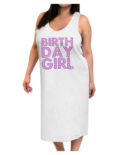 Birthday Girl - Pink and Purple Dots Adult Tank Top Dress Night Shirt by TooLoud-Night Shirt-TooLoud-White-One-Size-Davson Sales