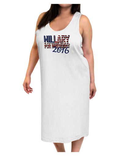 Hillary for President Flag Adult Tank Top Dress Night Shirt-Night Shirt-TooLoud-White-One-Size-Adult-Davson Sales