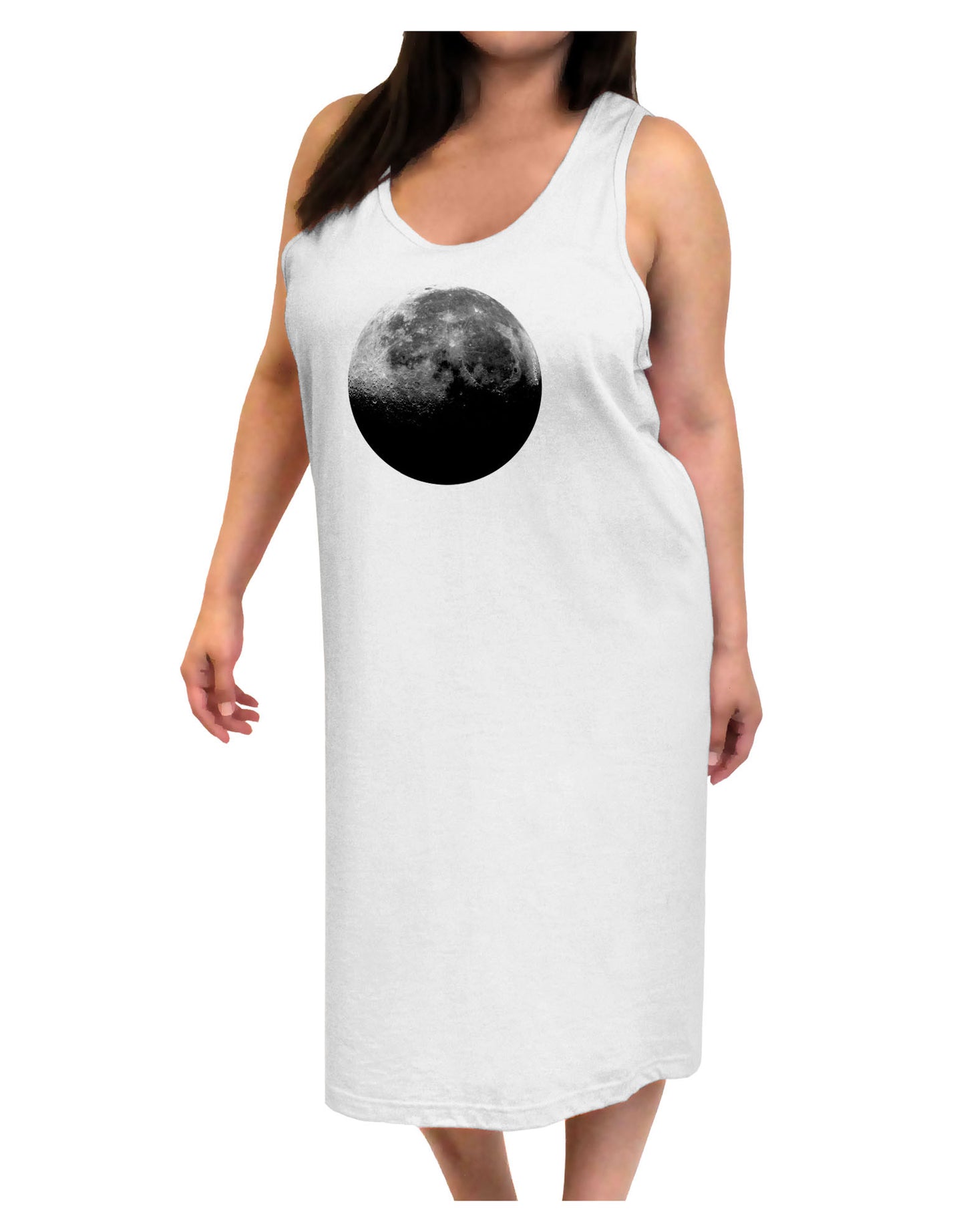 Moon of Earth Adult Tank Top Dress Night Shirt-Night Shirt-TooLoud-White-One-Size-Adult-Davson Sales