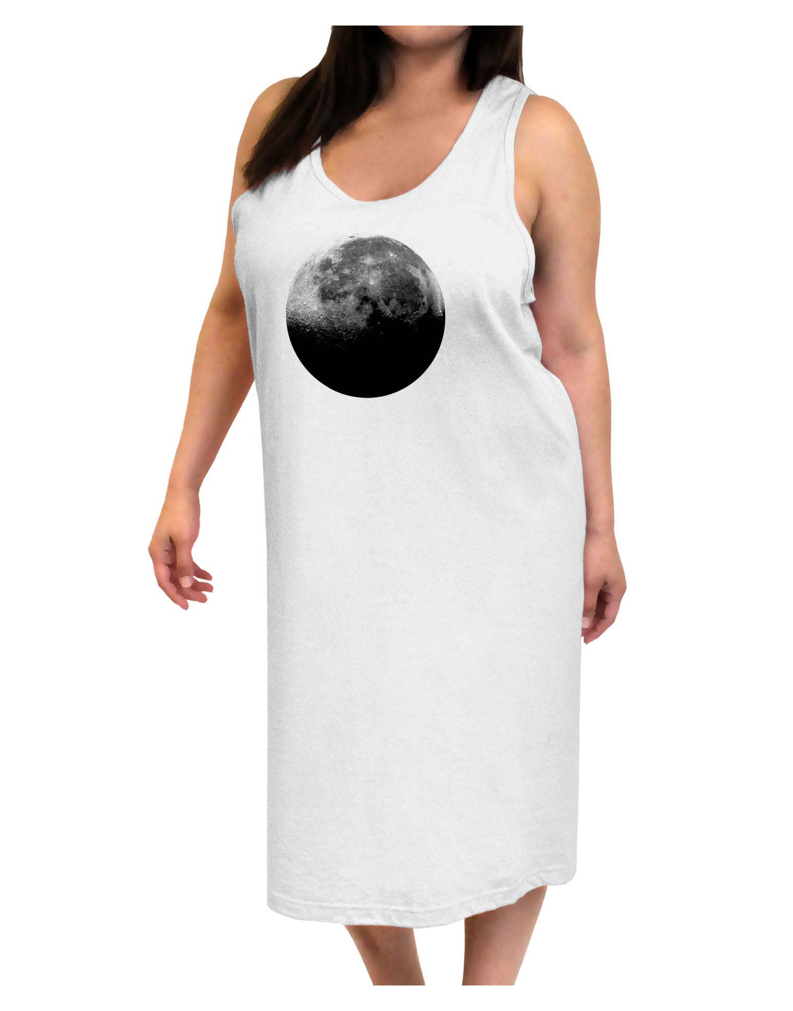 Moon of Earth Adult Tank Top Dress Night Shirt-Night Shirt-TooLoud-White-One-Size-Adult-Davson Sales