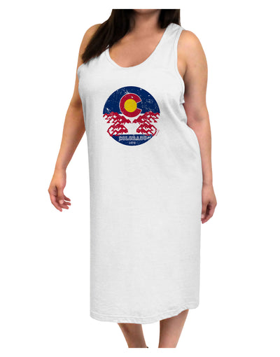 Grunge Colorado Rocky Mountain Bighorn Sheep Flag Adult Tank Top Dress Night Shirt-Night Shirt-TooLoud-White-One-Size-Adult-Davson Sales