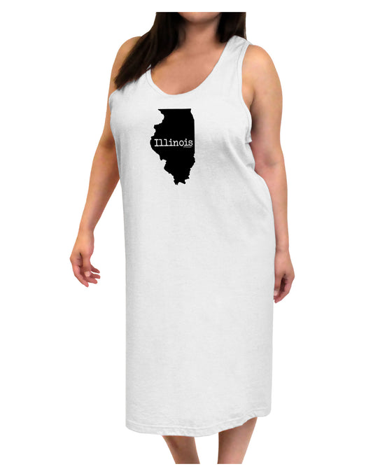 Illinois - United States Shape Adult Tank Top Dress Night Shirt by TooLoud-Night Shirt-TooLoud-White-One-Size-Davson Sales