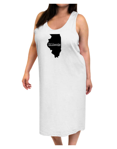 Illinois - United States Shape Adult Tank Top Dress Night Shirt by TooLoud-Night Shirt-TooLoud-White-One-Size-Davson Sales