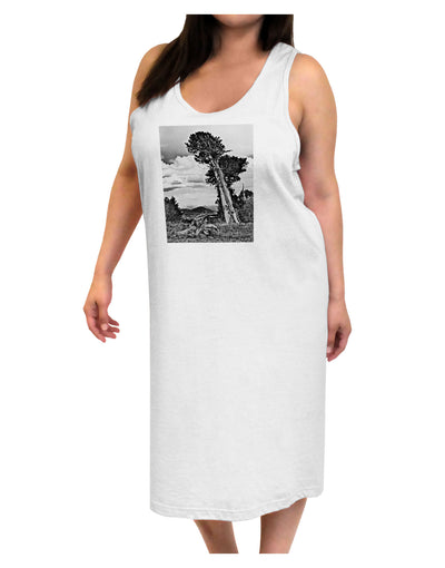 Colorado Landscape Monochrome Adult Tank Top Dress Night Shirt-Night Shirt-TooLoud-White-One-Size-Adult-Davson Sales