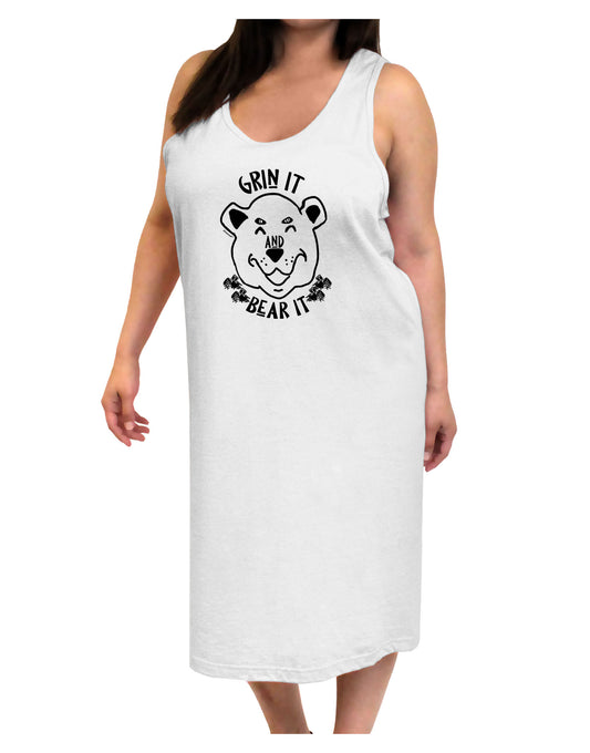 Grin and bear it Adult Tank Top Dress Night Shirt-Night Shirt-TooLoud-White-One-Size-Adult-Davson Sales