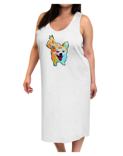 Cartoon Pomeranian Adult Tank Top Dress Night Shirt-Night Shirt-TooLoud-White-One-Size-Adult-Davson Sales