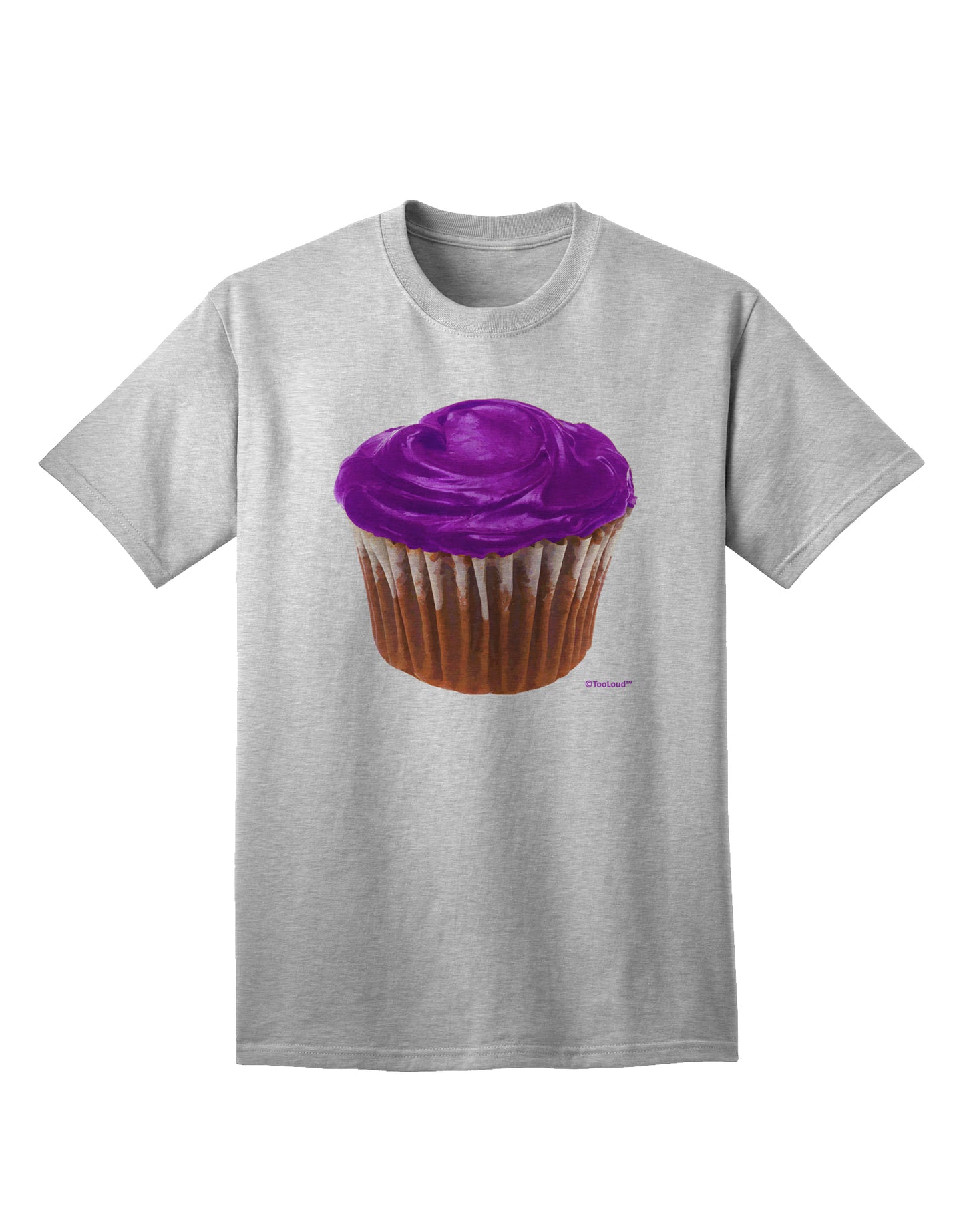 Stunning Oversized Lavender Cupcake Tee for Adults by TooLoud-Mens T-shirts-TooLoud-AshGray-Small-Davson Sales
