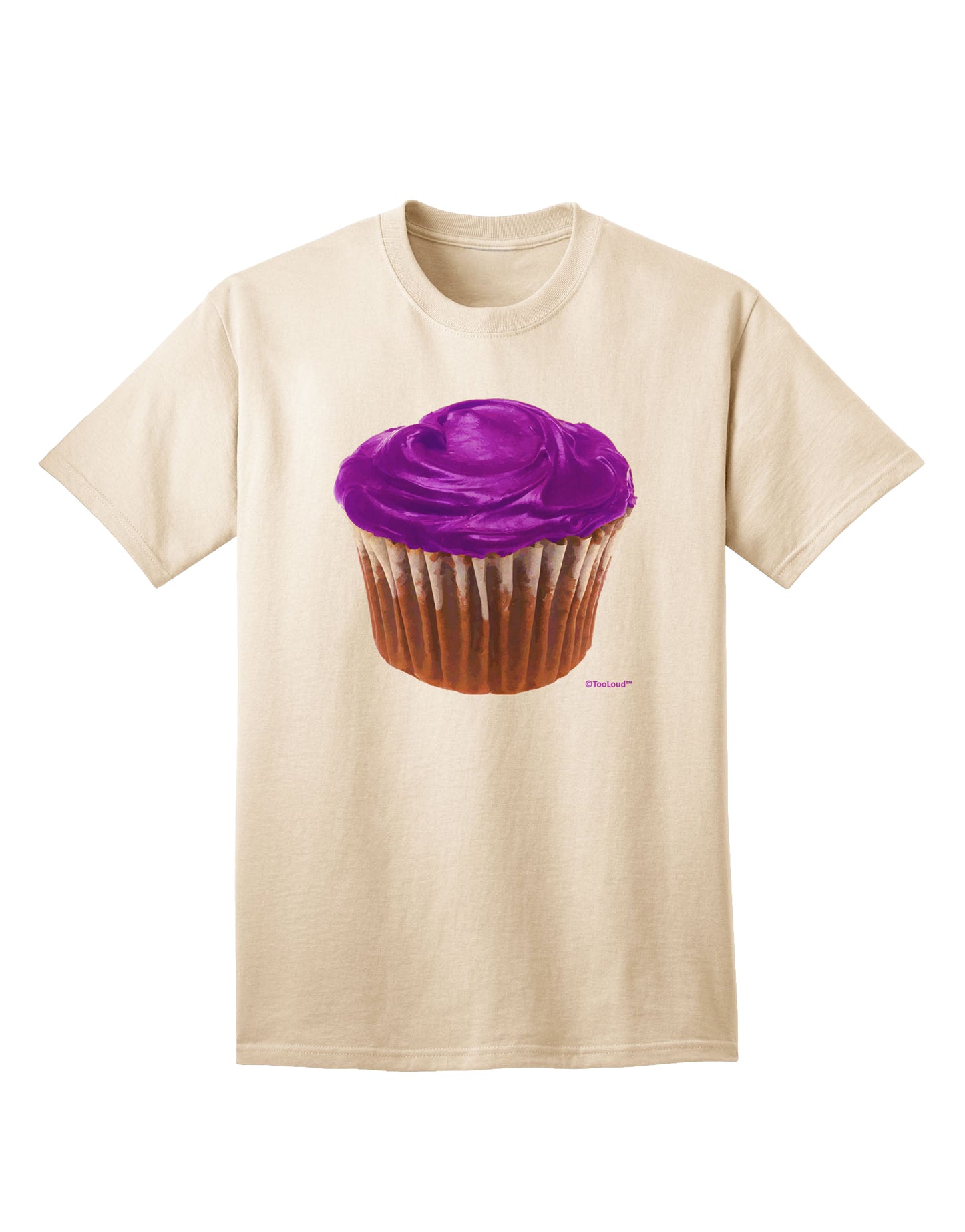 Stunning Oversized Lavender Cupcake Tee for Adults by TooLoud-Mens T-shirts-TooLoud-Natural-Small-Davson Sales